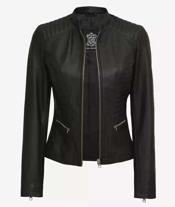 Rachel Black Cafe Racer Leather Jacket