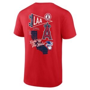Men's Los Angeles Angels Fanatics Red Split Zone T-Shirt