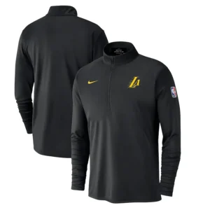 Men's Los Angeles Lakers Nike Black City Edition Authentic Coaches Performance